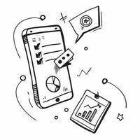 Mobile Phone with Holographic Finance Icon and Data Icon concept as A photo depicting a mobile phone with a glossy glowing holographic finance icon and data icon The objects are c Dynamics vector