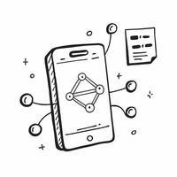 Mobile Phone with Holographic Network Icon and Connectivity Icon concept as A photo depicting a mobile phone with a glossy glowing holographic network icon and connectivity icon T Dynamics Set 3 vector
