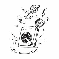 Mobile phone with holographic world food day icons concept as Camera movement Rotate around the mobile phone with a focus on glowing holographic world food day icons Scene A tech Dynamics vector