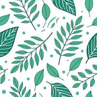 Modern spring leaves seamless pattern with geometric shapes and bright green tones for contemporary designs concept as Fresh modern spring leaves pattern with geometric shapes and Dynamics vector