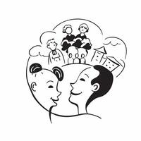 Mother with kids playing at the park concept as A mothers profile blended with kids playing at the park symbolizing active and playful parenting Ideal for outdoor and family ads Dynamics vector