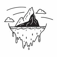 Mountain climber with melting glaciers concept as A mountain climbers profile blended with melting glaciers symbolizing the impact of climate change on mountainous regions Perfect Dynamics vector