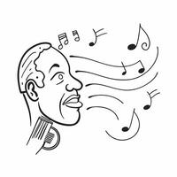 Musicians profile with musical notes concept as A musicians profile merged with musical notes symbolizing hope and creativity in music Perfect for music and inspirational ads in Dynamics vector