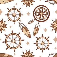 Native American Totem seamless tile pattern with earthy colors and symbolic motifs for authentic decor concept as Earthy colored Native American totem symbols arranged seamlessly f Dynamics vector