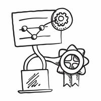 Neural network and quality assurance badge concept as A neural network icon paired with a quality assurance badge symbolizing the role of AI in enhancing QA processes ideal for iso Dynamics vector