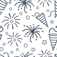 New Year seamless pattern with decorative 2023 numbers fireworks and party decorations for a festive year end design concept as Festive year end New Year pattern with the number 20 Dynamics vector