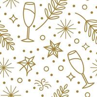 New Year seamless pattern with gold 2023 numbers sparkling stars and celebratory elements for a refined celebration feel concept as Refined New Year pattern with 2023 numbers spark Dynamics vector