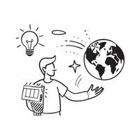 NGO worker with community solar project concept as An NGO workers profile blended with a community solar project symbolizing hope and grassroots efforts to combat climate change P Dynamics vector