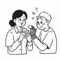 Nurse performing a wound dressing on a patients skin concept as A nurse performs a wound dressing on a patients skin focusing on care and recovery Ideal for healthcare and skincar Dynamics vector