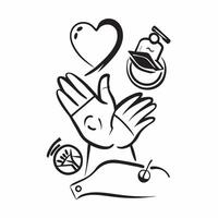 Nurses silhouette with heart symbol concept as A nurses silhouette combined with a heart symbol representing hope in healthcare and compassion Ideal for healthcare and medical ads Dynamics vector