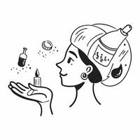 Nurse with baby skin care products concept as A nurses profile blended with baby skin care products symbolizing the importance of gentle care in baby skincare Perfect for healthca Dynamics vector