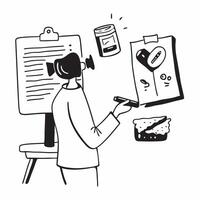 Nutritionist recording a glossy food diary for World Food Day concept as Camera movement Slide across the glossy pages of the food diary Scene A bright office with nutritional pos Dynamics vector