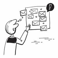 Office worker with email scheduling concept as An office workers profile blended with email scheduling symbolizing organization and productivity through emails Ideal for business Dynamics vector
