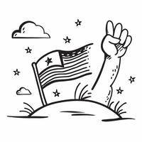 Open field with American flag concept as A wide open field with an American flag waving proudly representing unity and hard work perfect for business presentations needing a clean Dynamics vector
