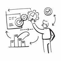 Operations director with process metrics concept as An operations directors profile blended with process metrics representing operational performance and corporate growth Ideal fo Dynamics vector