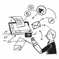 Operations manager with email follow ups concept as An operations managers profile blended with email follow ups symbolizing communication and efficiency through emails Ideal for Dynamics vector