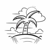 Palm tree icon with copy space on a white background concept as A icon image of a palm tree icon with generous copy space on a white background ideal for tropical and vacation th Dynamic Dynamics vector