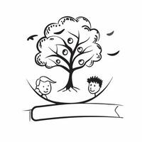 Parent and child with a tree concept as A parent and childs profile merged with a tree symbolizing hope and growth for the future generation Ideal for family and environmental ads Dynamics vector