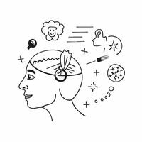 Patient with dreamscape overlay concept as A patients profile blended with dreamscape imagery symbolizing hope and aspirations while living with a severe illness Ideal for healthc Dynamics vector