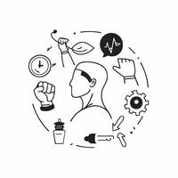 Patient with fitness routine concept as A patients profile blended with fitness routine imagery symbolizing strength and vitality while living with a severe illness Perfect for he Dynamics vector