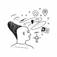 Patient with hope and dreams concept as A patients profile blended with hope and dreams imagery symbolizing aspirations and positivity while living with a severe illness Ideal for Dynamics vector