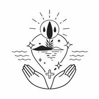 Patient with serene ocean concept as A patients profile blended with serene ocean imagery symbolizing peace and tranquility while living with a severe illness Perfect for healthca Dynamics vector