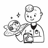 Pediatrician with baby care tips concept as A pediatricians profile blended with baby care tips symbolizing expert guidance on infant health Ideal for healthcare and parenting ads Dynamics vector