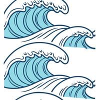 Peaceful summer waves seamless pattern with smooth rolling waves and soft blue hues for a serene beach mood concept as Serene beach mood with smooth rolling waves and soft blue hue Dynamics vector