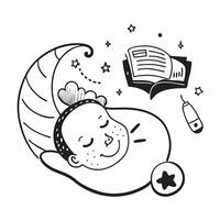 Pediatrician with baby sleep schedule concept as A pediatricians profile blended with a baby sleep schedule symbolizing the importance of rest in baby care Ideal for healthcare an Dynamics vector