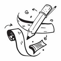 Pencil and Paper with Creativity Wording concept as A detailed illustration of a pencil and paper symbolizing creativity and artistic expression The word Creativity is prominently Dynamics vector