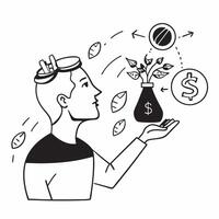 Philanthropist with green investments concept as A philanthropists profile blended with green investment imagery symbolizing hope and financial support for sustainable projects Pe Dynamics Set 2 vector