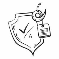 Phishing hook and security badge concept as A phishing hook paired with a security badge representing the identification and prevention of phishing attacks ideal for isolated vecto Dynamics vector