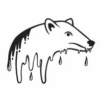 Polar bear with melting ice caps concept as A polar bears profile blended with melting ice caps symbolizing the impact of climate change on polar wildlife Ideal for environmental Dynamics vector