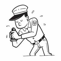 Police officer defusing a tense situation concept as A police officer defuses a tense situation showcasing bravery and conflict resolution skills Perfect for law enforcement and p Dynamics vector