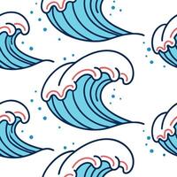 Playful summer waves seamless pattern with curling waves and bright color accents for fun beach designs concept as Fun beach wave pattern with curling waves and bright accents idea Dynamics vector