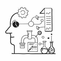 Process engineer with chemical reactions concept as A process engineers profile blended with chemical reactions imagery symbolizing expertise in optimizing petrochemical processes Dynamics vector