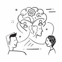 Psychologist with support group flyer concept as A psychologists profile blended with a support group flyer symbolizing mental health support for those quitting smoking Perfect fo Dynamics vector