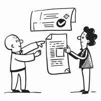 Purchasing manager with vendor contracts concept as A purchasing managers profile blended with vendor contracts symbolizing the contractual aspect of vendor evaluation Ideal for b Dynamics vector