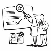 Quality assurance manager with vendor audit concept as A quality assurance managers profile blended with a vendor audit symbolizing the thorough evaluation process Ideal for busin Dynamics vector