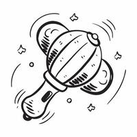 Rattle icon with copy space on a blue background concept as A image of a rattle icon with ample copy space on a blue background perfect for baby toys and play themed visuals Dynamics Set 2 vector