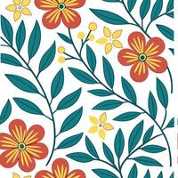 Retro inspired spring floral seamless pattern with bold and contrasting color schemes for lively designs concept as Lively spring floral pattern with retro influence featuring bold Dynamics vector