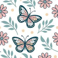 Retro spring nature seamless pattern with stylized flowers and muted earthy colors for vintage inspired designs concept as Vintage inspired spring nature pattern with stylized flow Dynamics vector