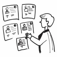 Risk manager with vendor risk profiles concept as A risk managers profile blended with vendor risk profiles symbolizing risk evaluation in vendor management Ideal for business and Dynamics vector