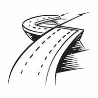 Road icon with copy space on a white background concept as A icon image of a road icon with generous copy space on a white background ideal for transportation and travel themed v Dynamic Dynamics vector