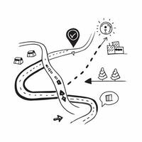 Roadmap illustration with copy space for business reports concept as A visually appealing roadmap illustration with copy space designed to enhance business reports and presentation Dynamics Set 2 vector