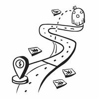 Roadmap symbol with copy space for strategic planning concept as A strategic planning oriented roadmap symbol with ample copy space ideal for visualizing long term goals objectives Dynamic Dynamics vector
