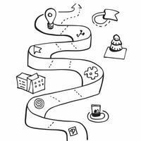Roadmap illustration with space for text and graphics concept as An illustrative roadmap design featuring ample space for both text and graphics perfect for illustrating business s Dynamic Dynamics vector