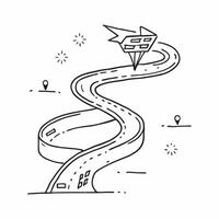 Roadmap symbol with space for text on a blue background concept as A sleek roadmap symbol with ample space for text on a blue background suitable for illustrating business plans mi Dynamic Dynamics vector