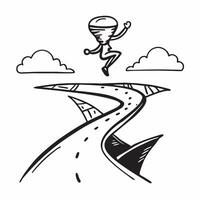 Runners silhouette with open road concept as A runners silhouette blended with an open road symbolizing hope and the journey ahead Ideal for sports and motivational ads in Photo Dynamics vector