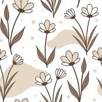 Rustic spring nature seamless pattern with wildflowers and soft earth tones for earthy country inspired designs concept as Earthy spring nature pattern with wildflowers and rustic Dynamics Set 2 vector
